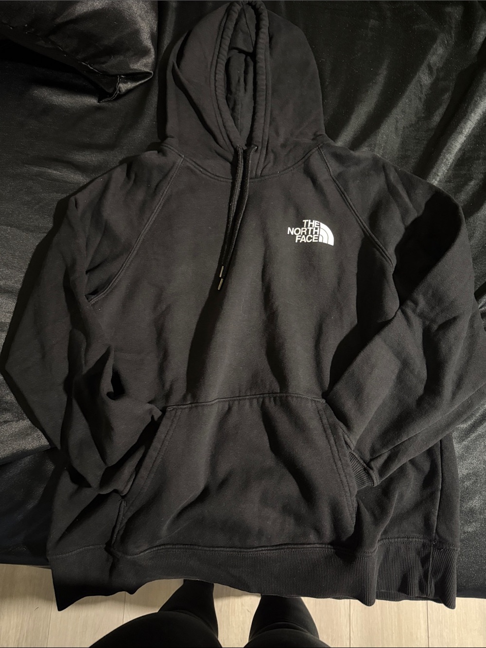 The North Face Black Pullover Hoodie with White Logo